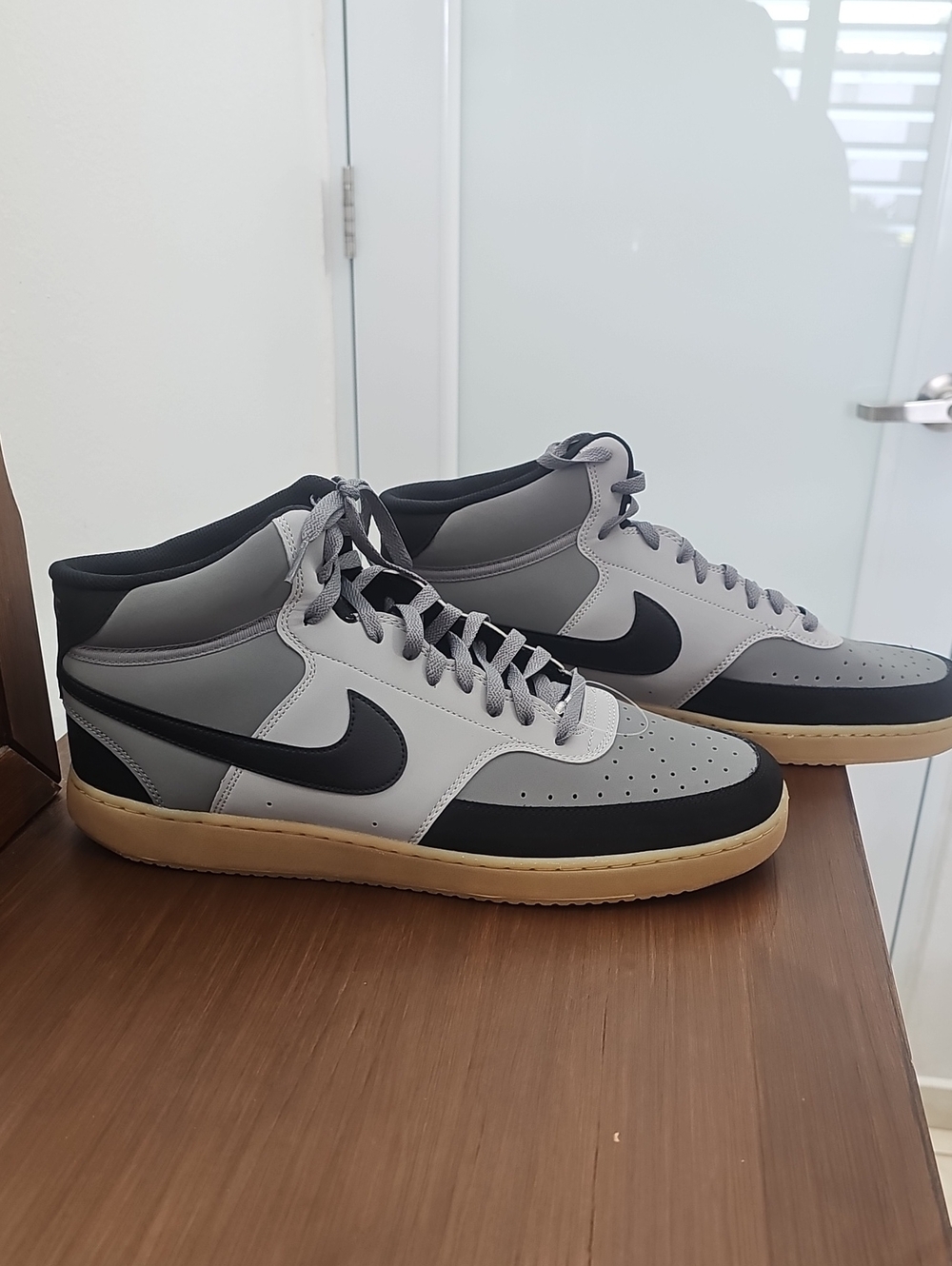 Nike NWT Court Vision Mid Men's Size 15 Grey Gum Black Athletic Sneakers.